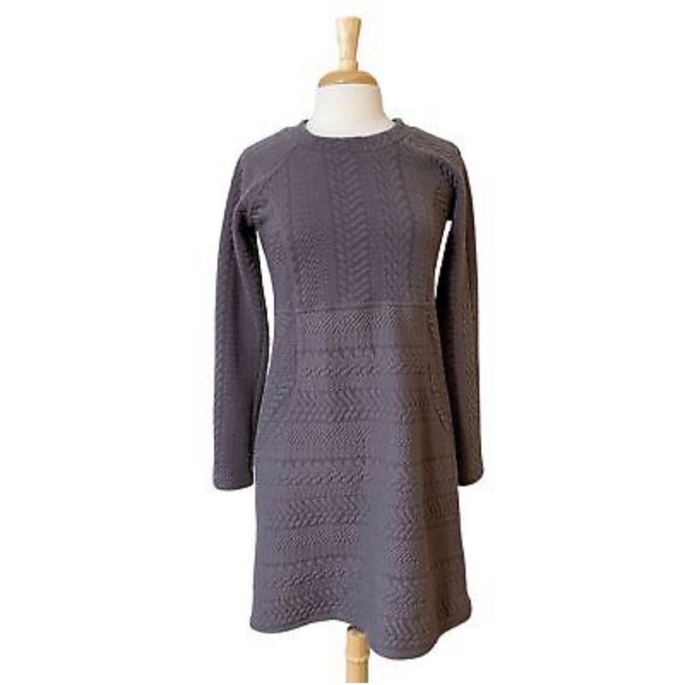 Prana Textured Lavender Long Sleeve Sweater Dress